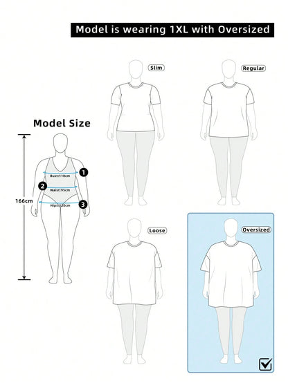 Maweii Plus Size Women's Sexy Casual Summer One Shoulder Loose Letter Print White Personalized Street Top T-Shirt