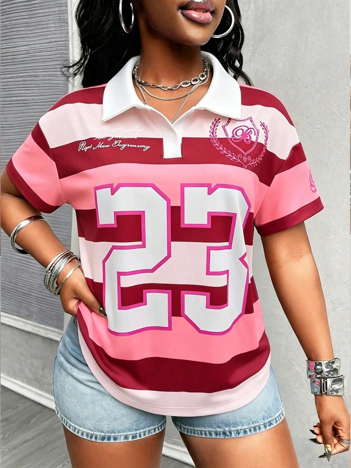 Maweii Women's Sweet And Edgy Casual Vacation Simple Romantic Lapel Short-Sleeve T-Shirt