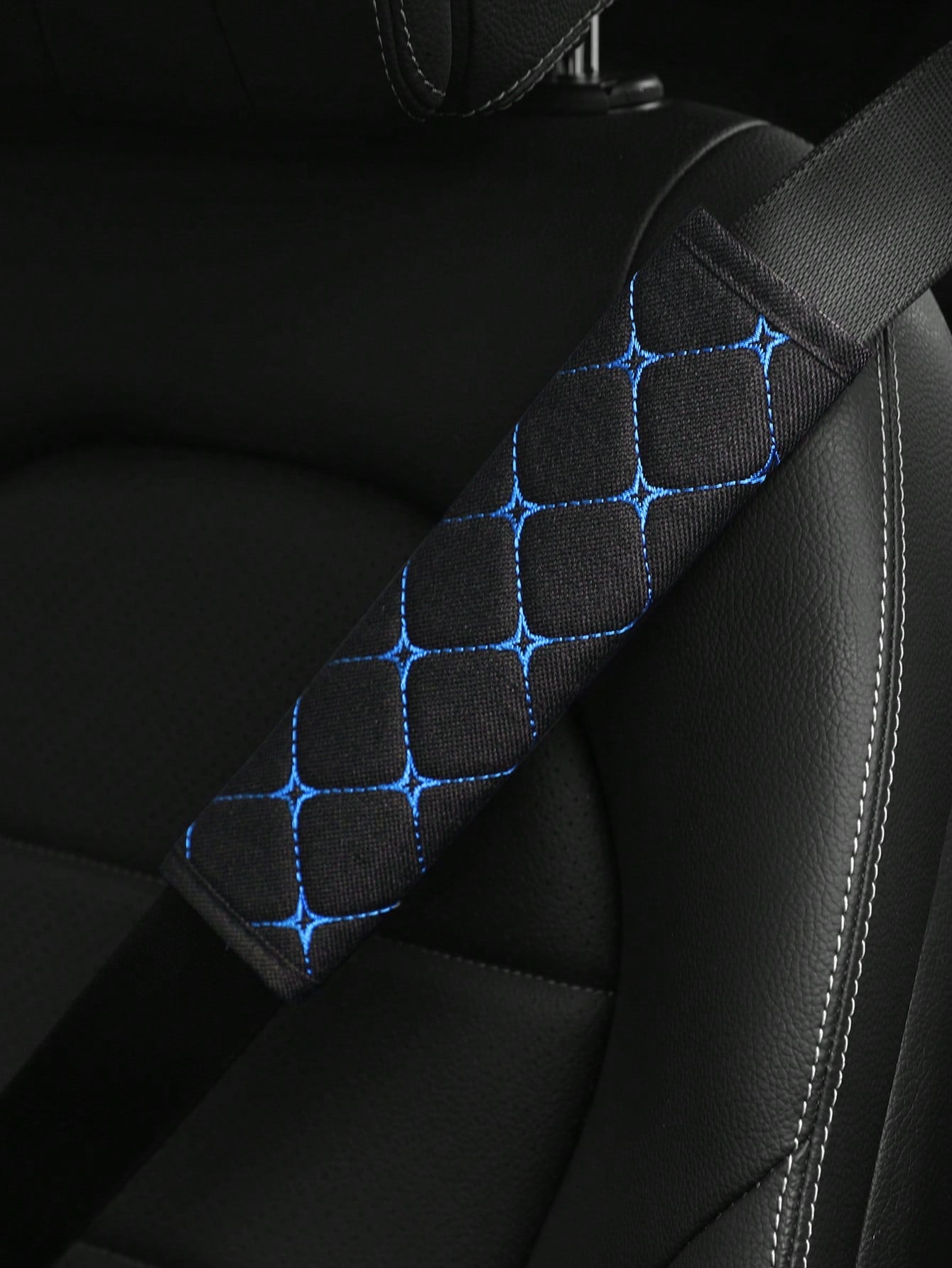 MEIKAXIU 1pc Breathable Polyester Car Seat Belt Cover,Car Accessories