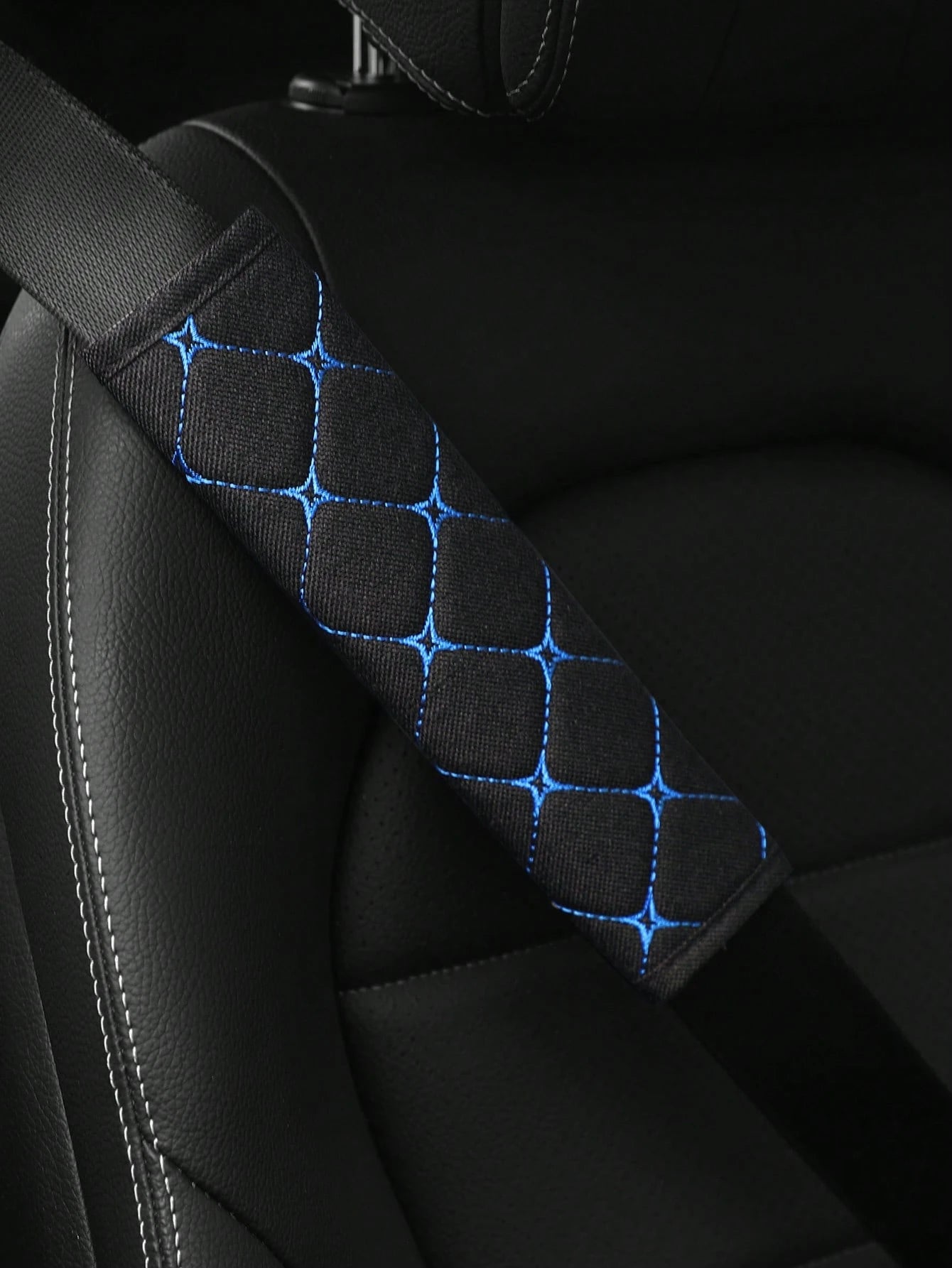 MEIKAXIU 1pc Breathable Polyester Car Seat Belt Cover,Car Accessories