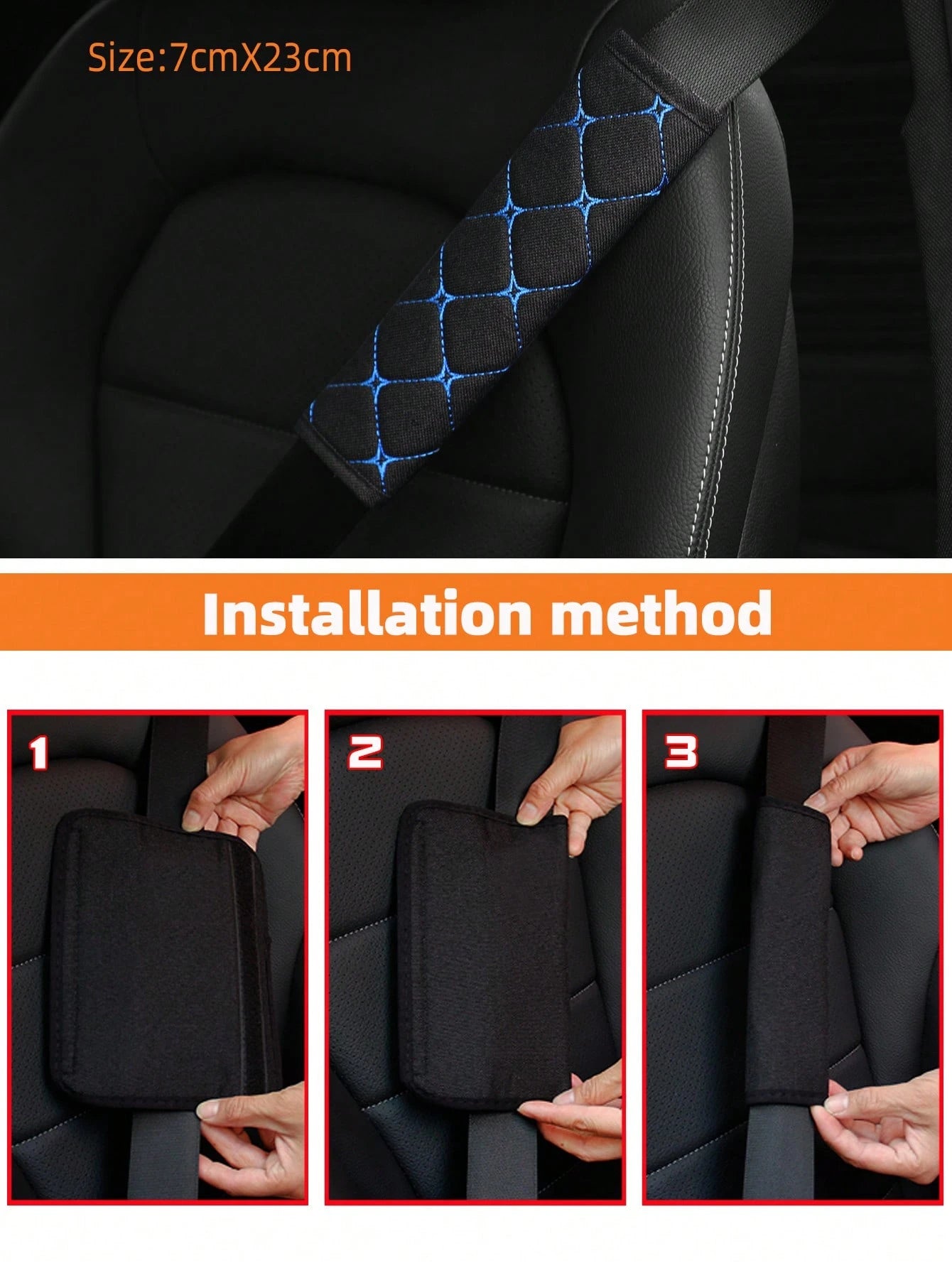 MEIKAXIU 1pc Breathable Polyester Car Seat Belt Cover,Car Accessories