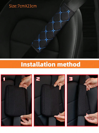 MEIKAXIU 1pc Breathable Polyester Car Seat Belt Cover,Car Accessories