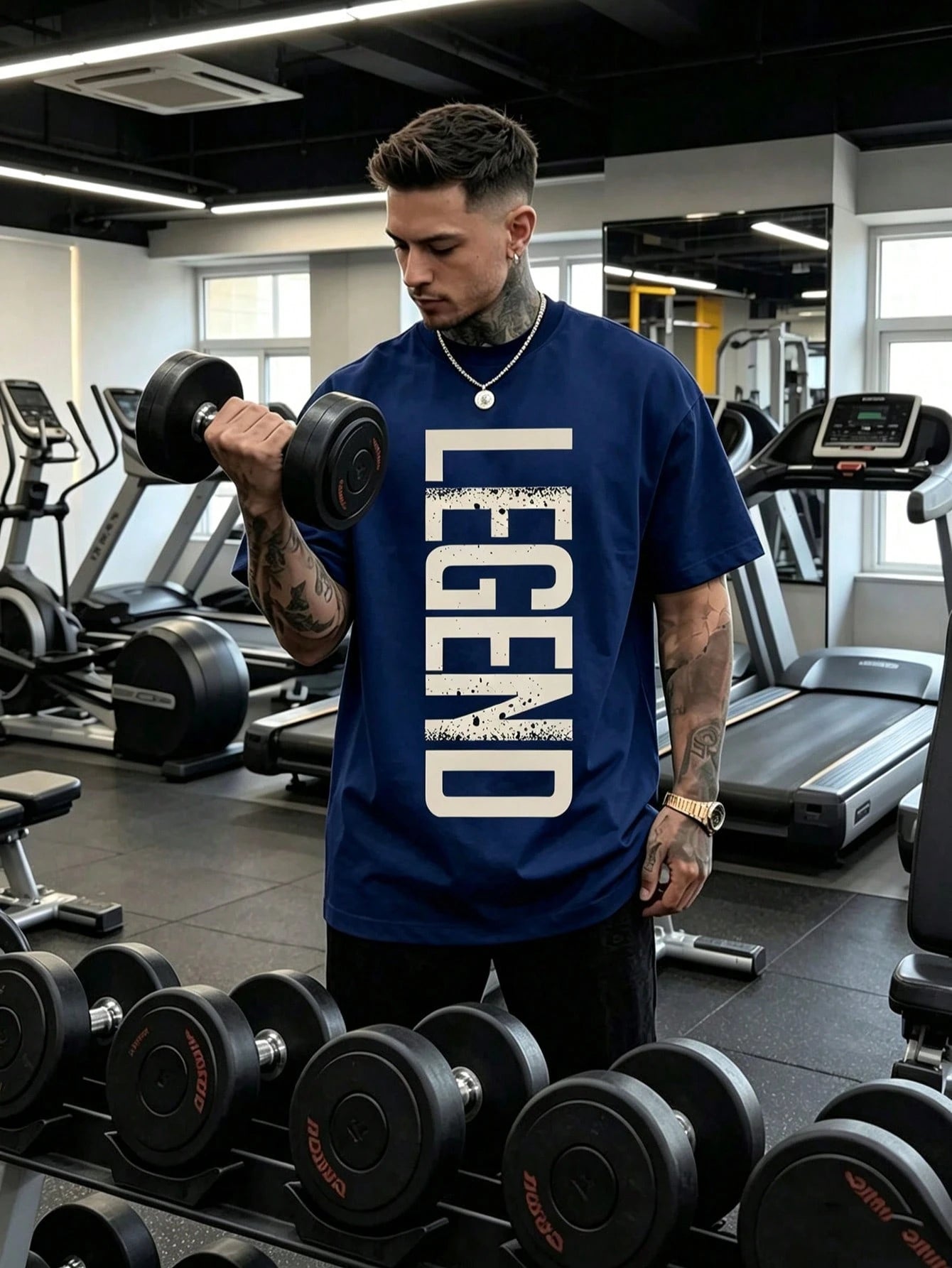 Men's Legend Graphic Tees- Casual Black Short Sleeve Crew Neck Shirt With Blue Lettering, Lightweight Summer Mens Clothes, Streetwear Men Clothing