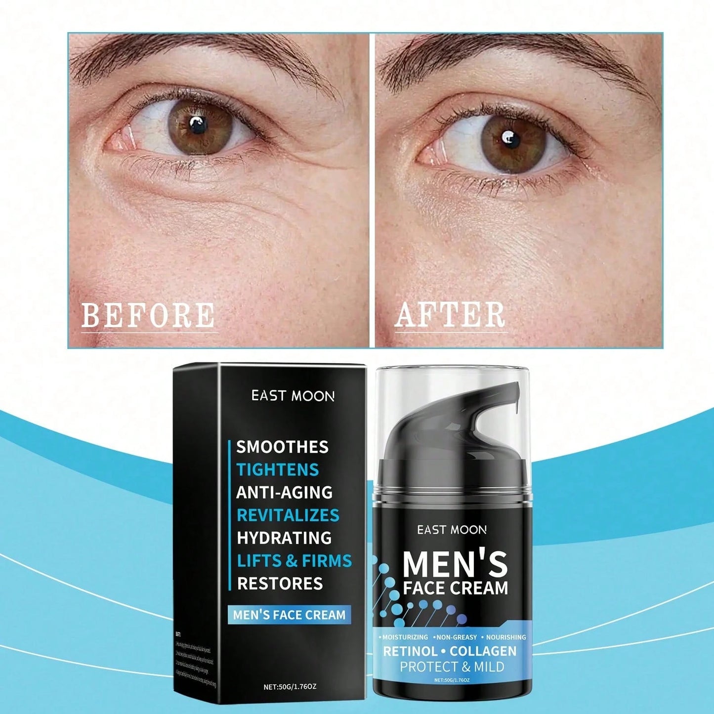 Men's Retinol Cream, Men's Moisturizing And Nourishing Facial Skin Moisturizing And Rejuvenating Skin Care Cream