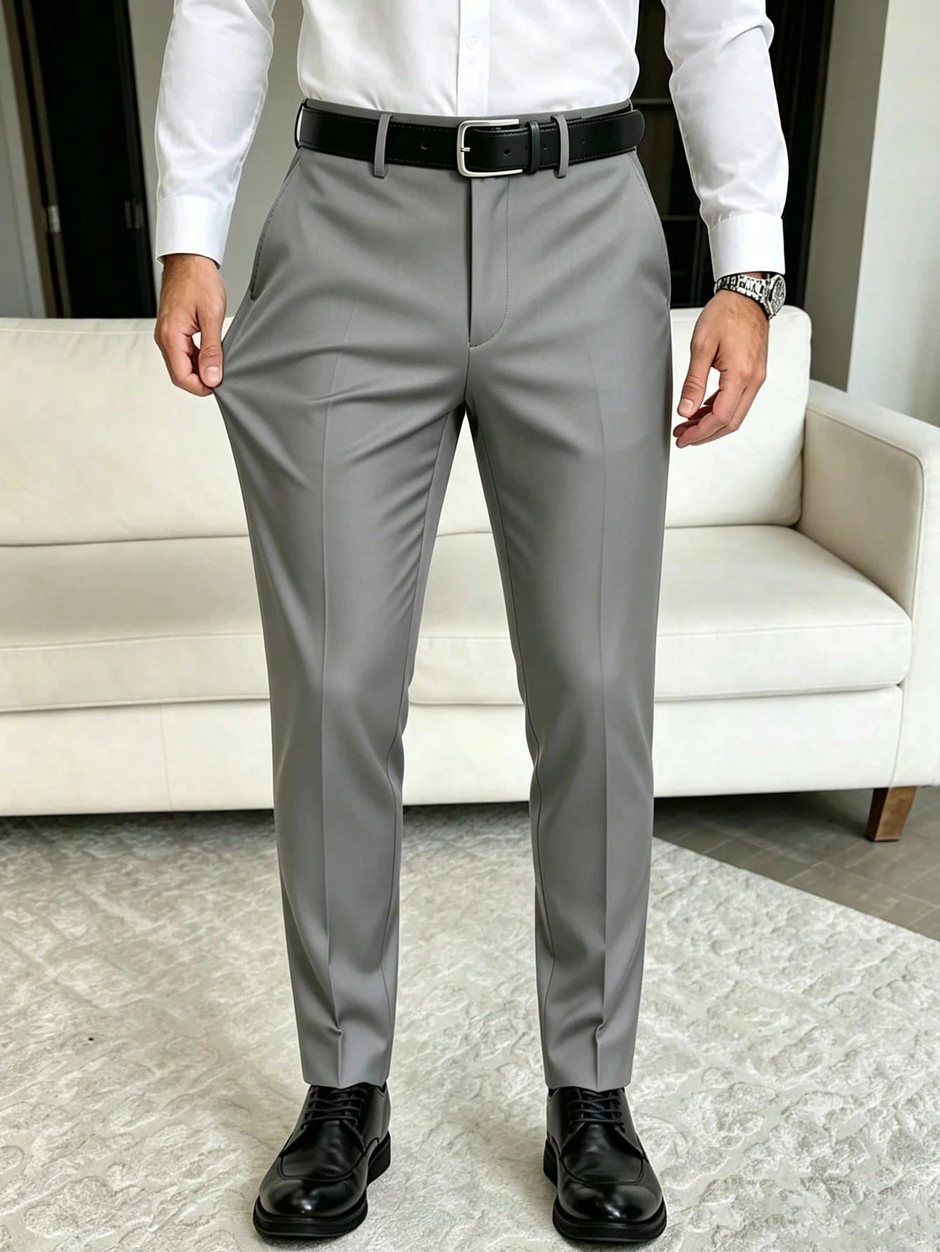 Men's Slim-Fit Casual Business Pants, Men's Long Pants, Men's Dress Pants, Men's Clothing-Perfect For A Variety Of Formal Occasions.