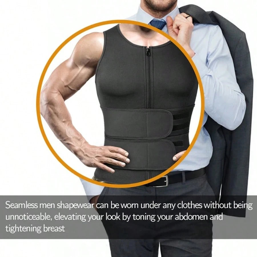 Men's Stretchy Fitness Shapewear-Compression Waist Shaper, Waistband & Abdominal Support, Backless Design For Shapewear Body Sculpting In Gym Workouts