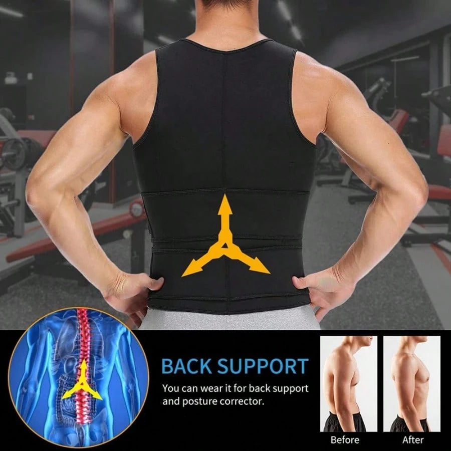 Men's Stretchy Fitness Shapewear-Compression Waist Shaper, Waistband & Abdominal Support, Backless Design For Shapewear Body Sculpting In Gym Workouts