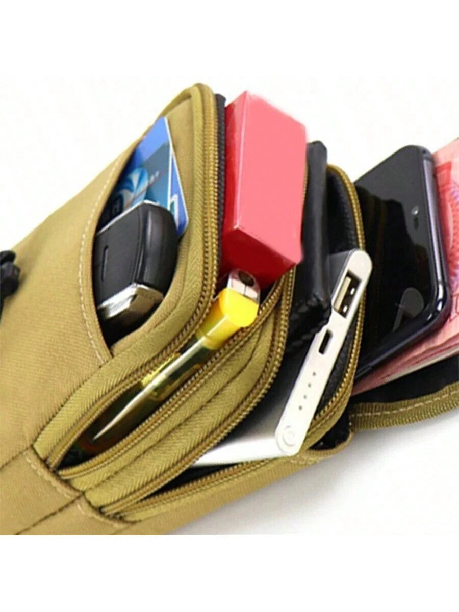 Men Wallet Double Layer Waist Bag Outdoor Sports Waterproof Phone Bag Belt Bags Camping Hunting Fanny Pack Travel Essentials Holiday Essentials Bag For Men Men Summer School Summer Bag Springbreak Vac