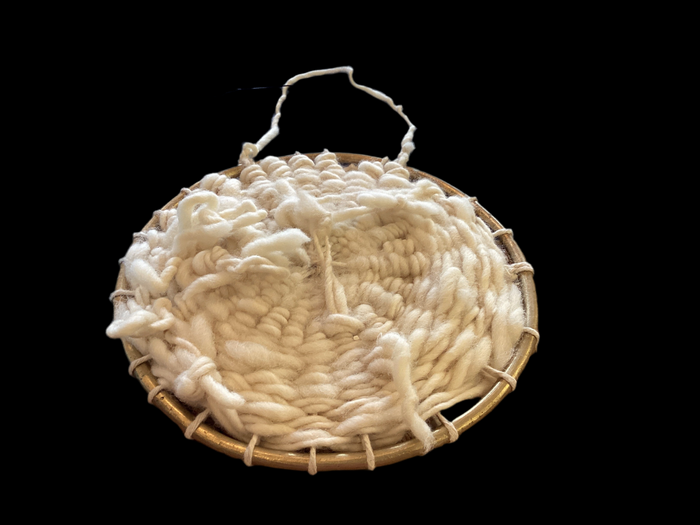 Merino Wool and Lost Wax Wall Hanging
