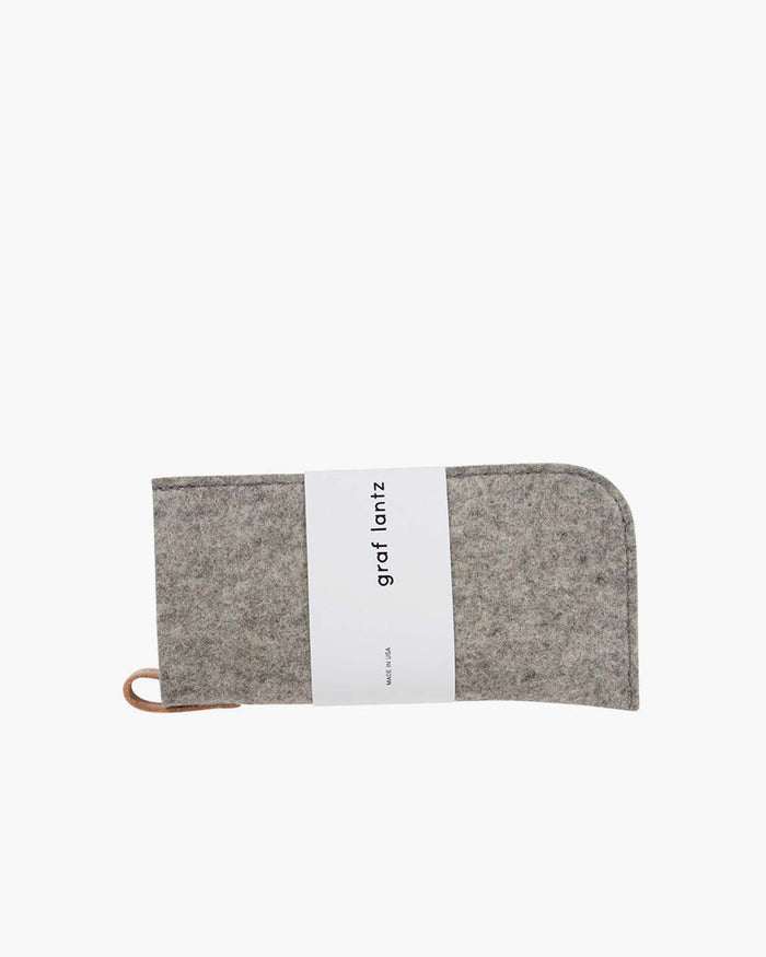 Merino Wool Felt Eyeglass Sleeve, Granite