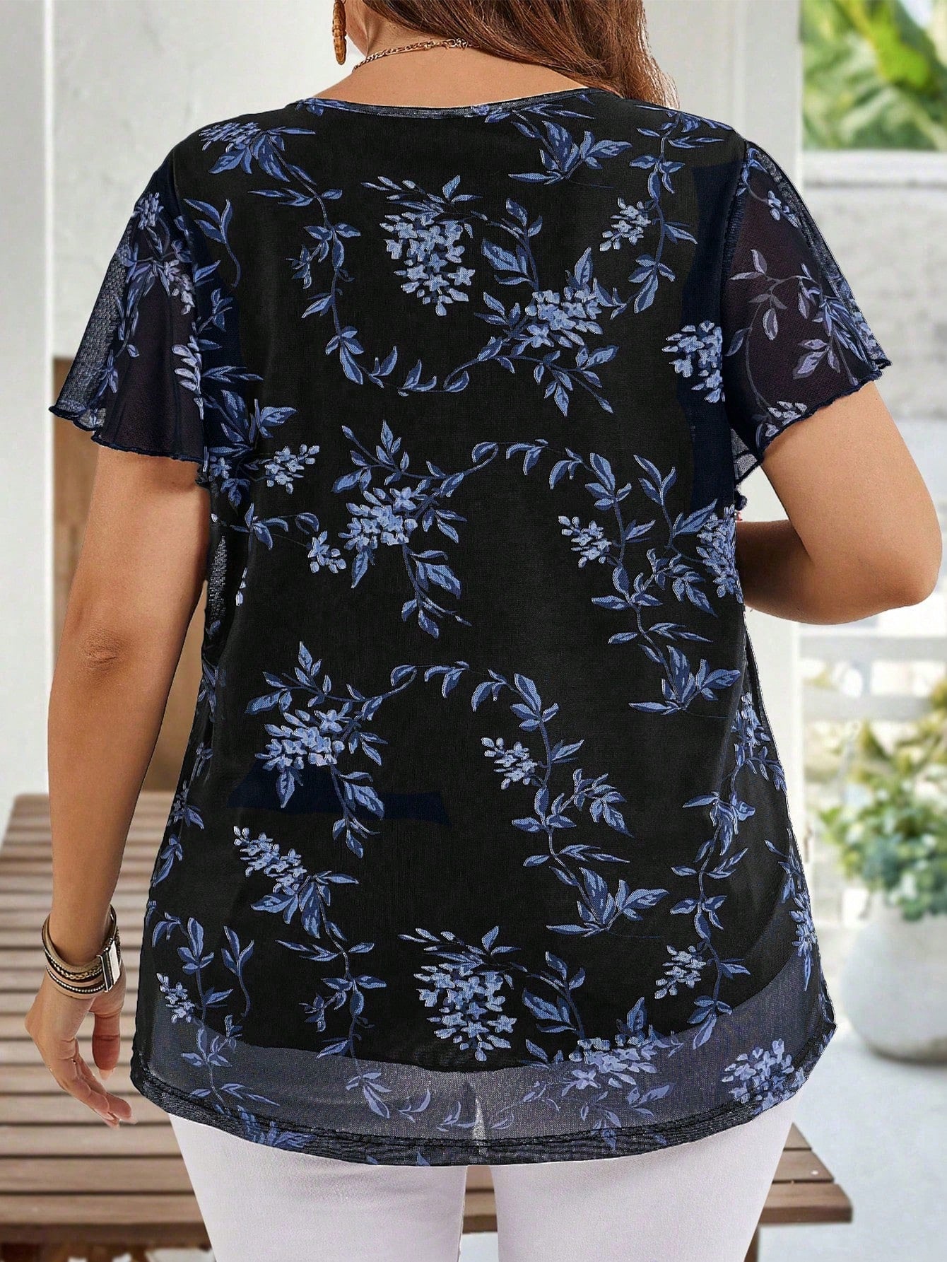Miaspire Plus Size Women's Elegant Floral Print Shirt, Summer Blouses For Women Casual Tops Ladies Latest New Arrivals Blouse Beautiful