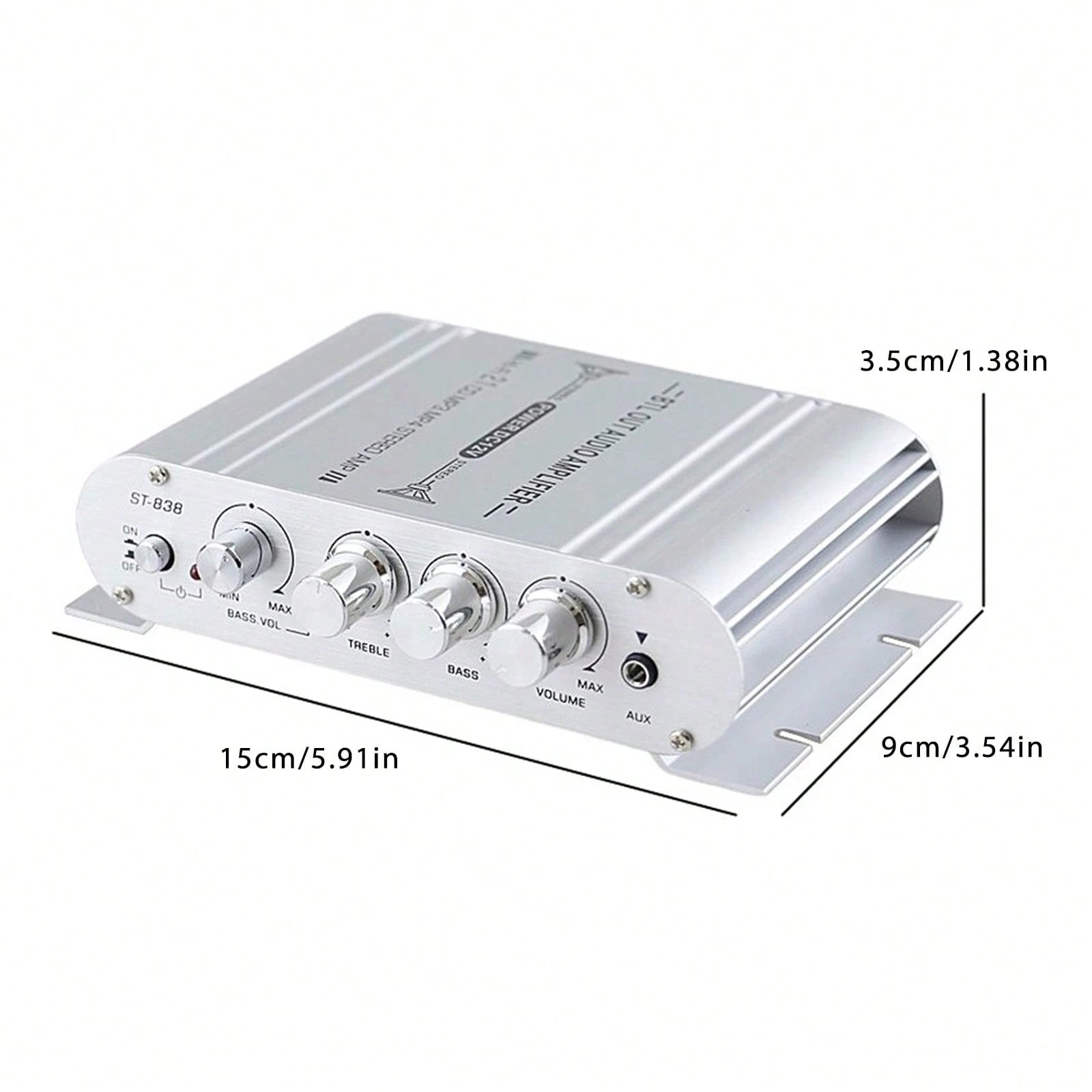 Mini HIFI 2.1 Channel Power Amplifier – Connect 2 Speakers & Subwoofer, 200W Max Output, Aluminum Alloy, Low Distortion, Perfect For Car & Home Audio Systems