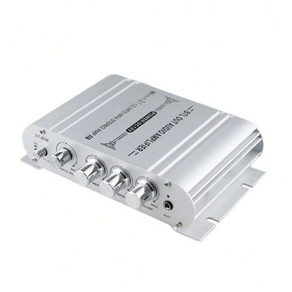 Mini HIFI 2.1 Channel Power Amplifier – Connect 2 Speakers & Subwoofer, 200W Max Output, Aluminum Alloy, Low Distortion, Perfect For Car & Home Audio Systems