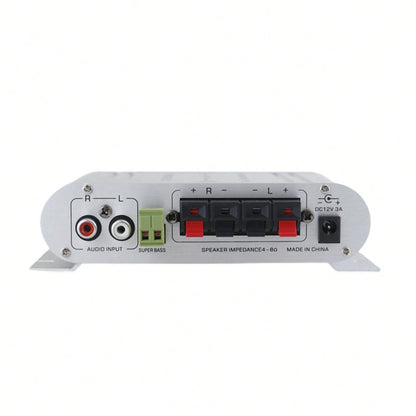 Mini HIFI 2.1 Channel Power Amplifier – Connect 2 Speakers & Subwoofer, 200W Max Output, Aluminum Alloy, Low Distortion, Perfect For Car & Home Audio Systems