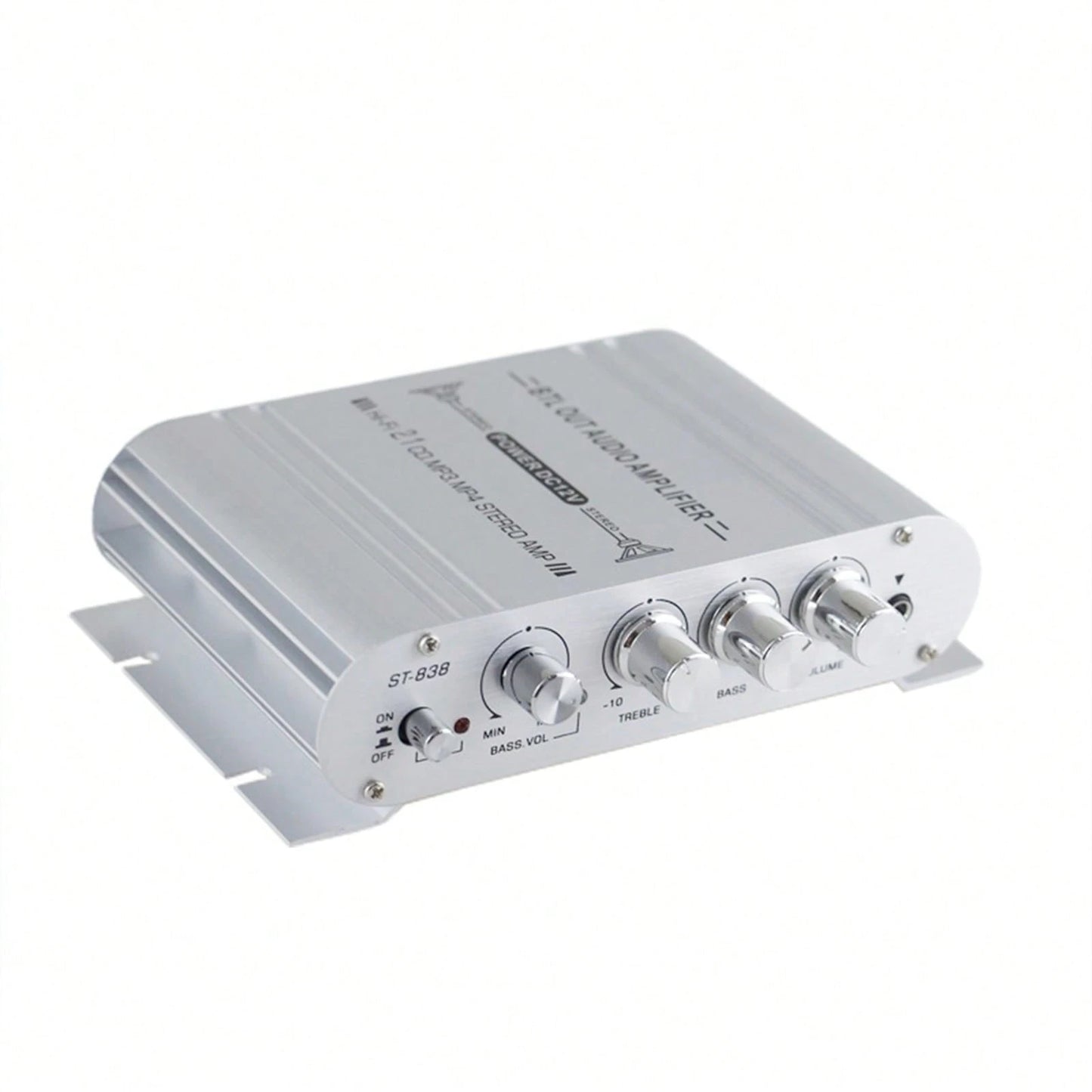 Mini HIFI 2.1 Channel Power Amplifier – Connect 2 Speakers & Subwoofer, 200W Max Output, Aluminum Alloy, Low Distortion, Perfect For Car & Home Audio Systems