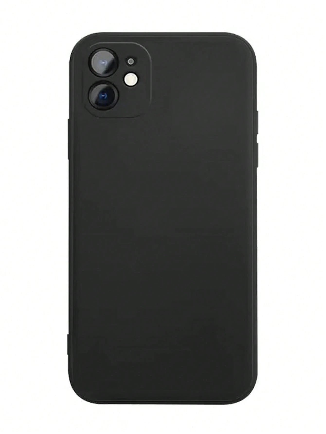 Minimalist Black Solid Color Material Basic Phone Premium Case Full Coverage Protective Lens Phone Case, Compatible With IPhone 11/11 Pro/11 Pro Max/X/XR/X MAX/XS/12/12 Pro/12 Pro Max/13/13 Pro/13 Pro