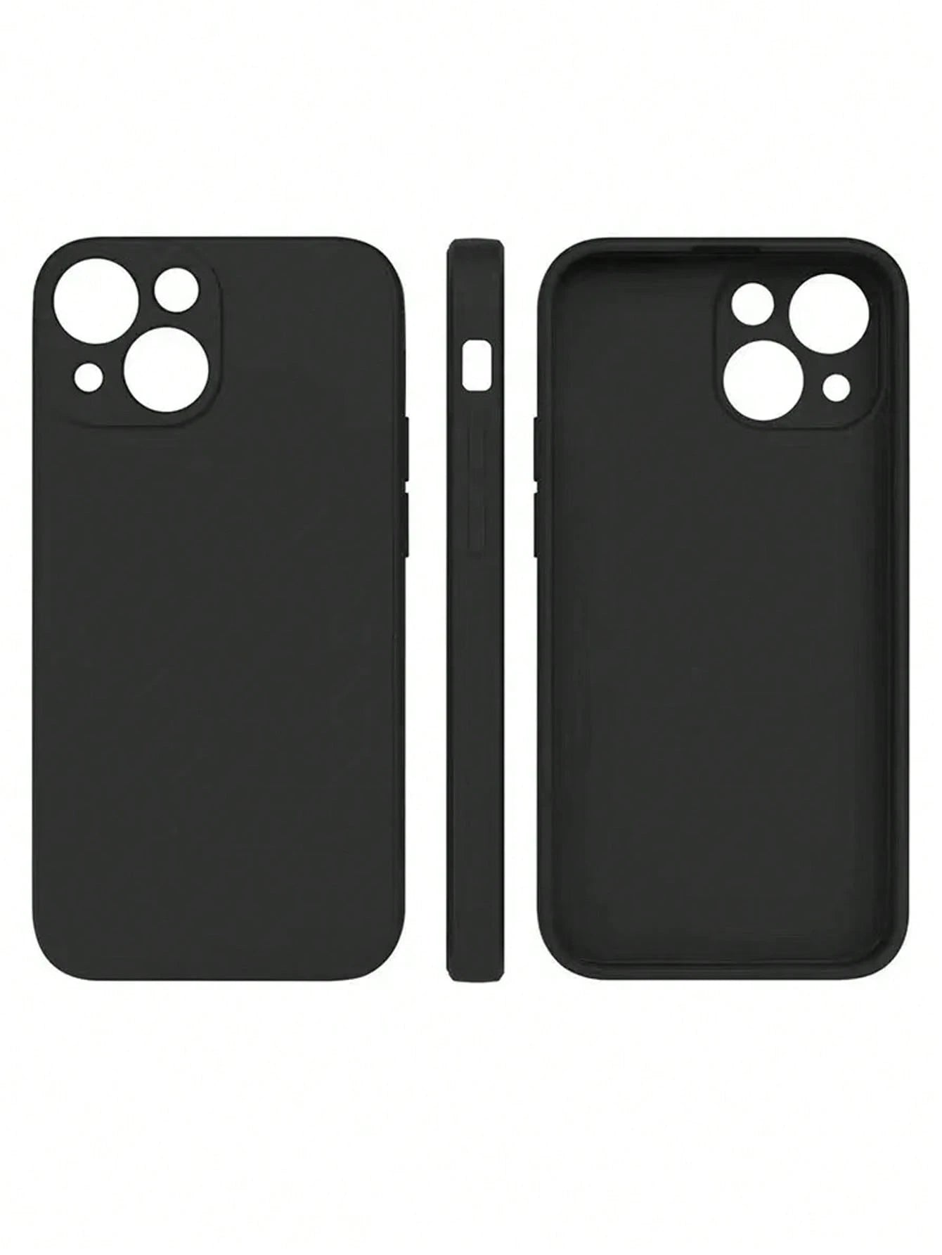 Minimalist Black Solid Color Material Basic Phone Premium Case Full Coverage Protective Lens Phone Case, Compatible With IPhone 11/11 Pro/11 Pro Max/X/XR/X MAX/XS/12/12 Pro/12 Pro Max/13/13 Pro/13 Pro