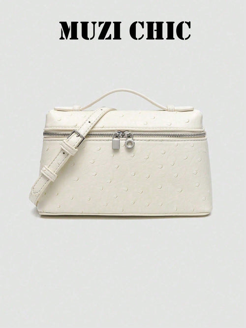 Minimalist Fashion Handbag With Polished Silver Hardware And Top Handle. The Simple Silhouette And Luxurious Texture Exude Understated Parisian Elegance, Perfect For Various Daytime And Evening Occasi