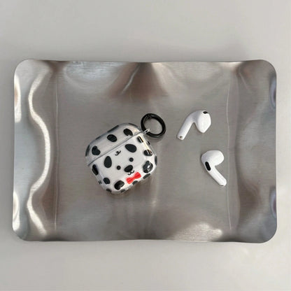 Minimalist Transparent Polka Dot Bow Tie Dog Leash Hook Earphone Case Compatible With Apple AirPodsPro3 Case/AirPodsPro2 Case/AirPodsPro Case/AirPods4 Case/AirPods3 Case/AirPods2 Case/Fashionable Wome