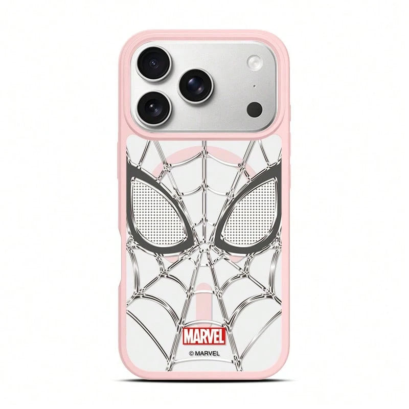 Miniso Marvel Avengers Spider-Man Personalized Spider-Web MagSafe Magnetic Charging Case Compatible With IPhone 17/17 Pro Max/16/17 Pro/15/14/16 Plus/17 Air/13/15 Pro/12/15 Plus. Men's Drop-Proof Prot