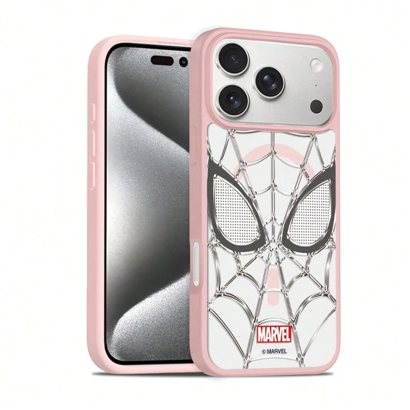 Miniso Marvel Avengers Spider-Man Personalized Spider-Web MagSafe Magnetic Charging Case Compatible With IPhone 17/17 Pro Max/16/17 Pro/15/14/16 Plus/17 Air/13/15 Pro/12/15 Plus. Men's Drop-Proof Prot