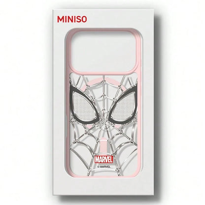 Miniso Marvel Avengers Spider-Man Personalized Spider-Web MagSafe Magnetic Charging Case Compatible With IPhone 17/17 Pro Max/16/17 Pro/15/14/16 Plus/17 Air/13/15 Pro/12/15 Plus. Men's Drop-Proof Prot