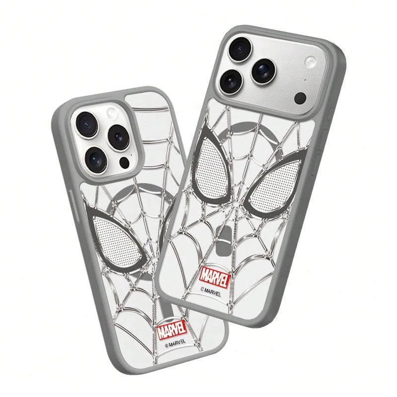 Miniso Marvel Avengers Spider-Man Personalized Spider-Web MagSafe Magnetic Charging Case Compatible With IPhone 17/17 Pro Max/16/17 Pro/15/14/16 Plus/17 Air/13/15 Pro/12/15 Plus. Men's Drop-Proof Prot
