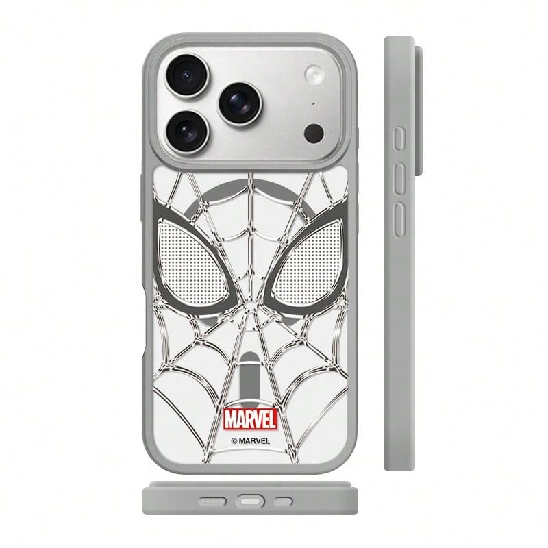 Miniso Marvel Avengers Spider-Man Personalized Spider-Web MagSafe Magnetic Charging Case Compatible With IPhone 17/17 Pro Max/16/17 Pro/15/14/16 Plus/17 Air/13/15 Pro/12/15 Plus. Men's Drop-Proof Prot