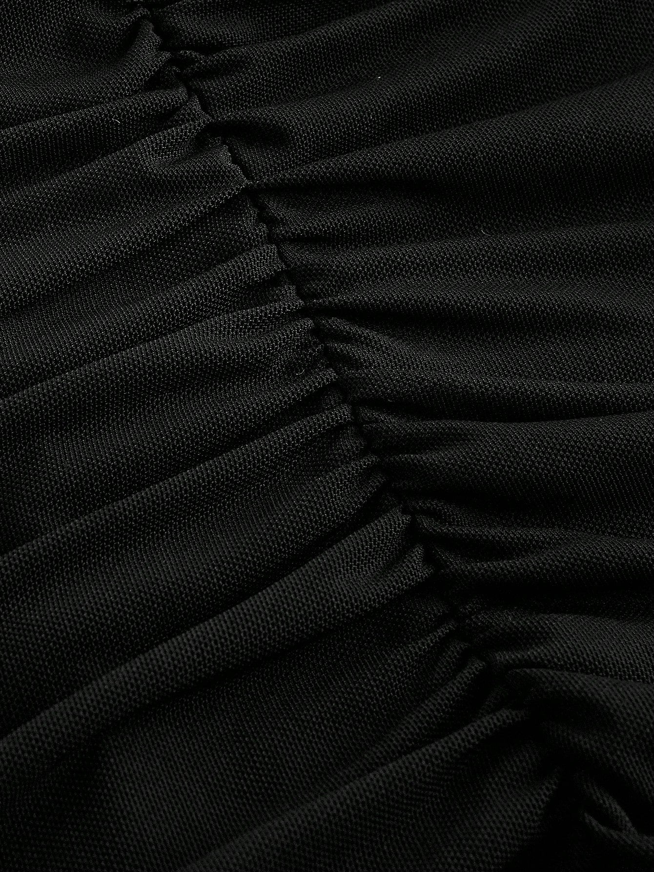 MOD Black Plunging Neck Flowy Tie Waist Cut Out Mid-Length Dress For Women