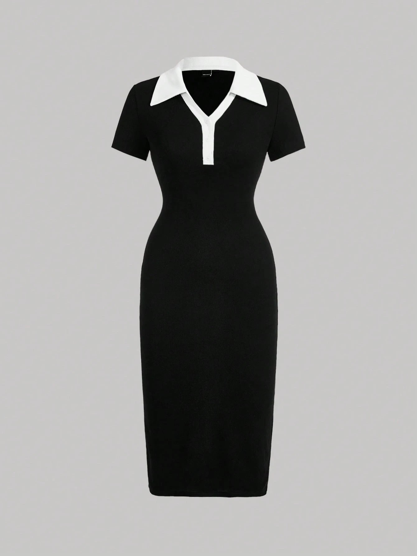 MOD Pink And White Striped,Summer,Elegant And Classy,Brunch Casual Short Sleeve Polo Collar Fitted Mid-Length Dress For Women Picnic Cookout Office Work