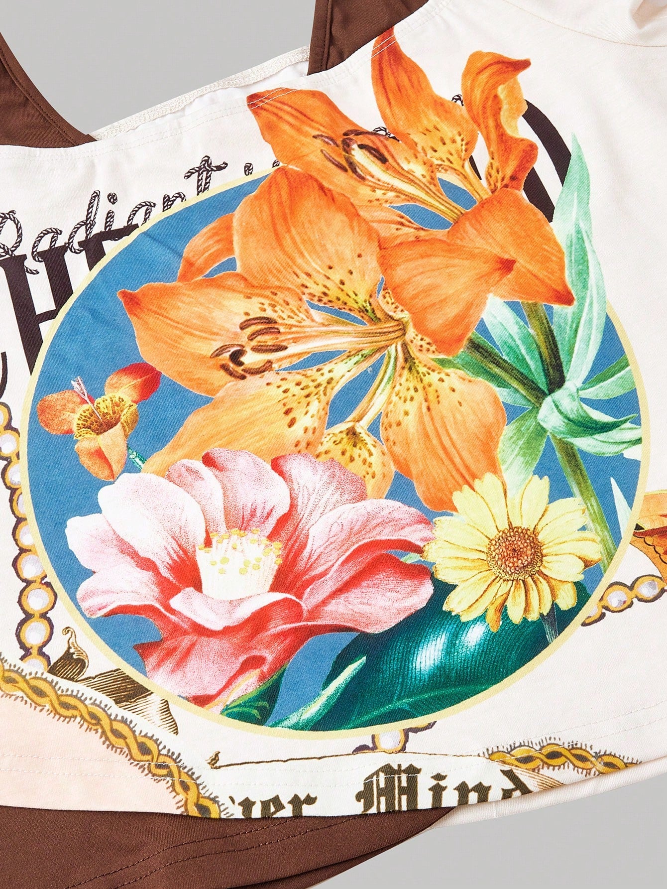 MOD Plus Size 90s Retro Color Block T-Shirt Women,Beige Summer Vacation Holiday 2 In 1 Graphic Tees,Boho Y2K Halter Tops,Western Beach Airport Hawaii Cute