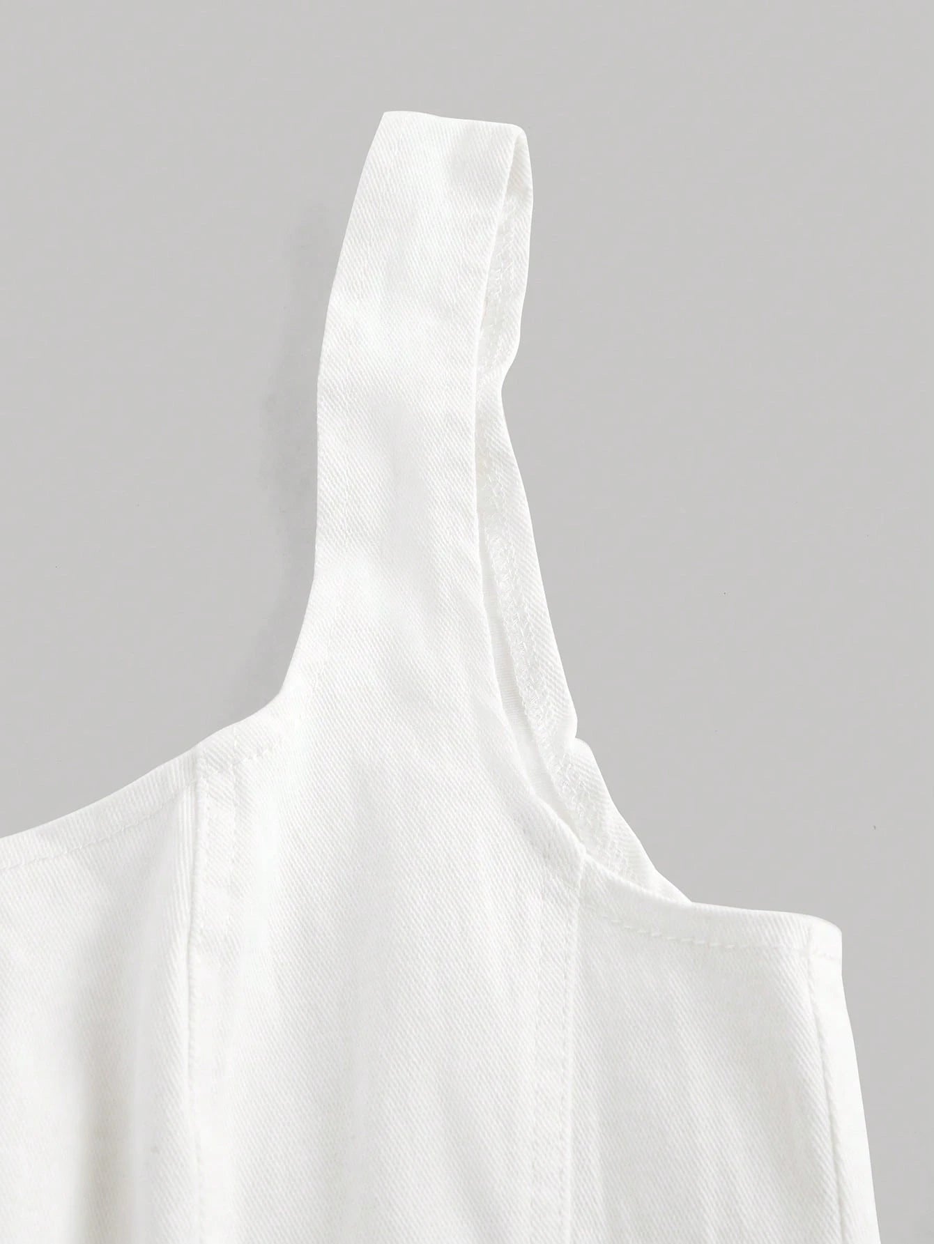 MOD Square Neck Hanky Hem Tank Denim Top, Vintage
