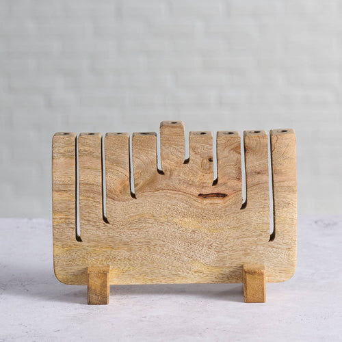 Modern Mango Wood Menorah *