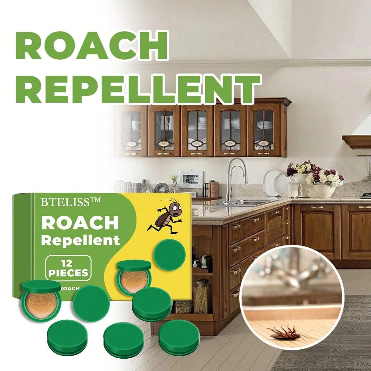 [ Mom's Reassuring Choice ] 12 Sets Of Kitchen-Specific Cockroach Repellent Tablets, Odorless Formula For Use. Help Mom Maintain Food Hygiene And Home Cleanliness. Thoughtful And Worry-Free!