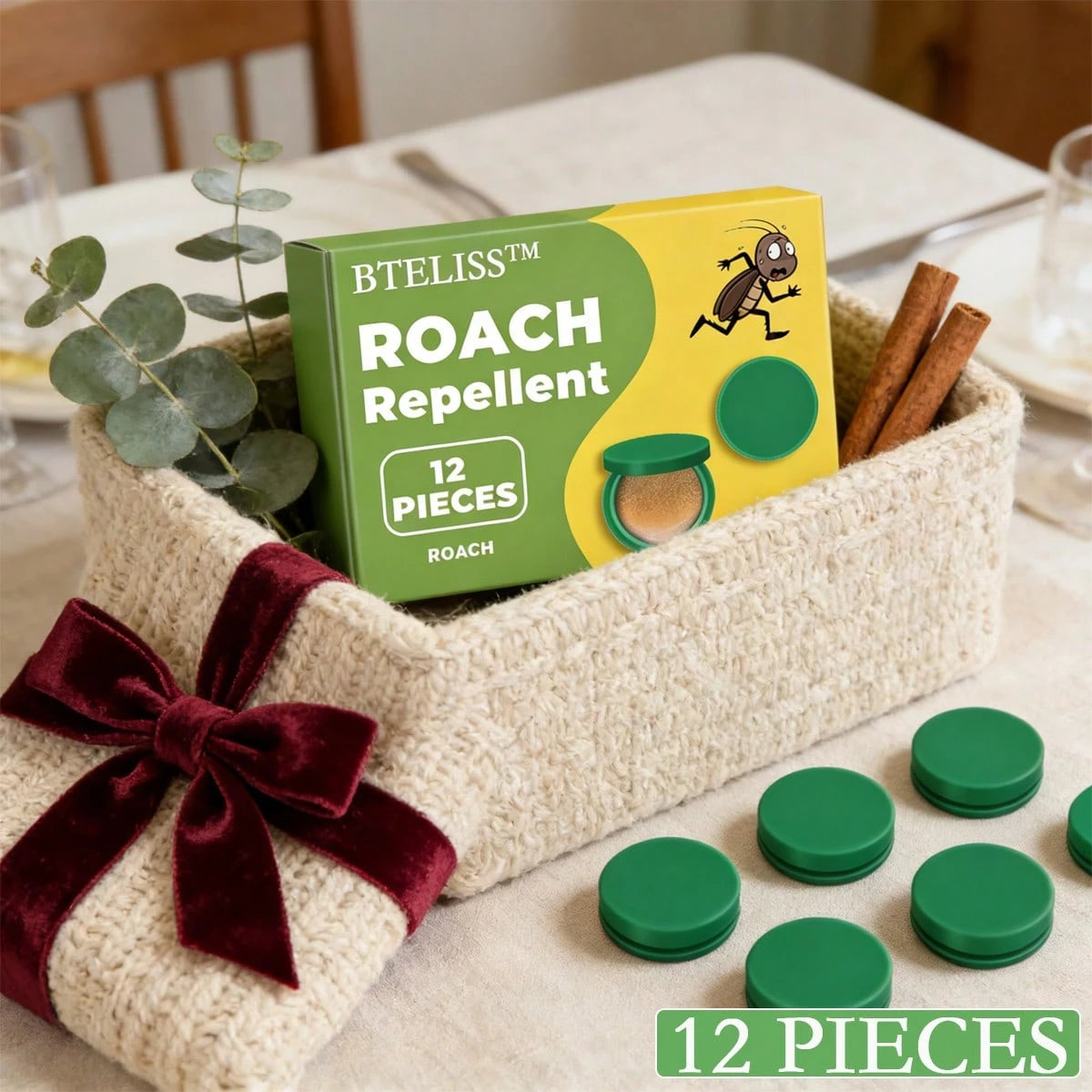 [ Mom's Reassuring Choice ] 12 Sets Of Kitchen-Specific Cockroach Repellent Tablets, Odorless Formula For Use. Help Mom Maintain Food Hygiene And Home Cleanliness. Thoughtful And Worry-Free!