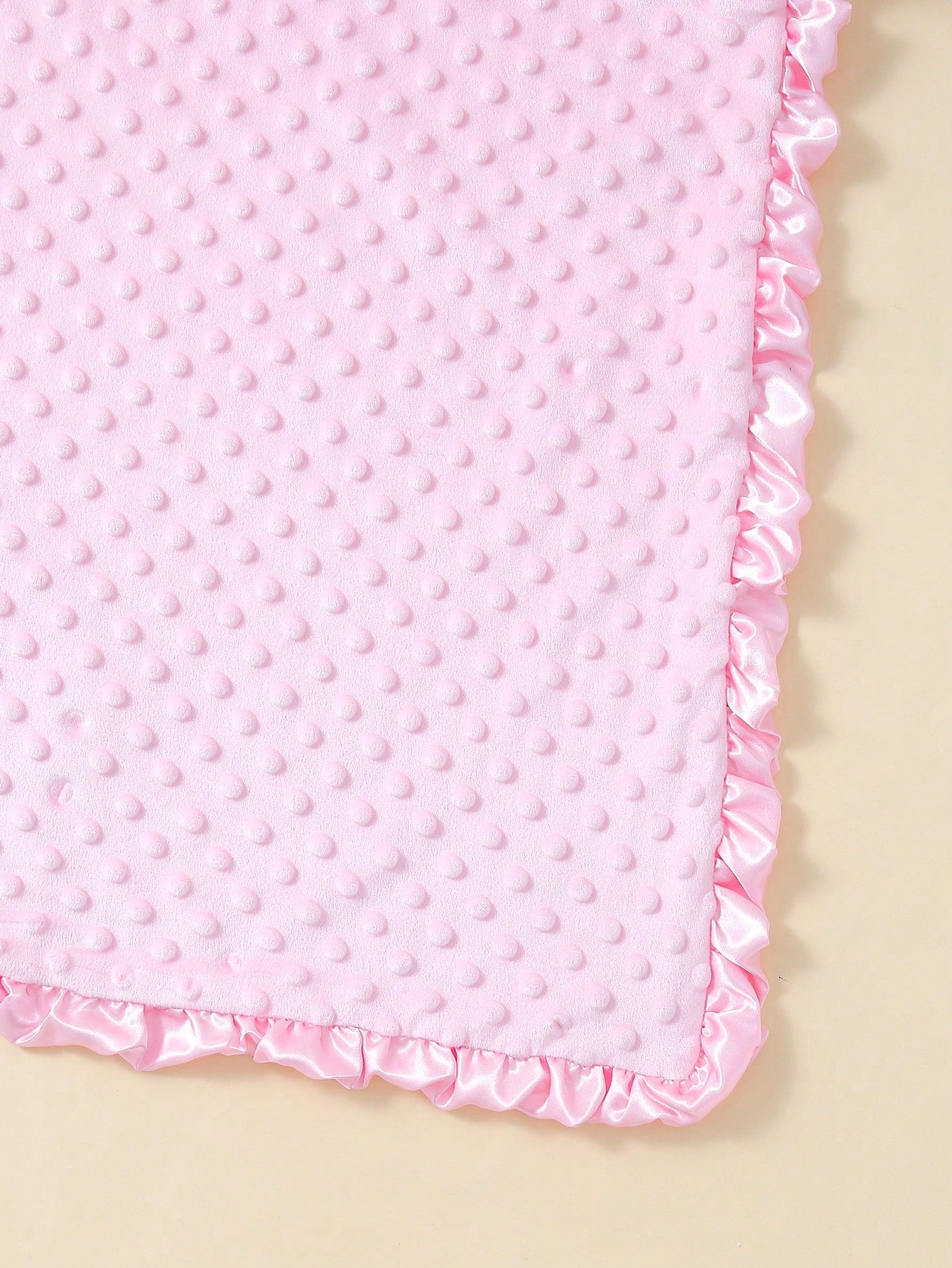 momscare 1pc White Baby Swaddle Blanket, Soft Minimalist Baby Blanket. Suitable For Newborns And Infants- Adorable Design Baby Blanket With Ruffle Trim- Perfect Baby Gift For Valentine's Day For Boy
