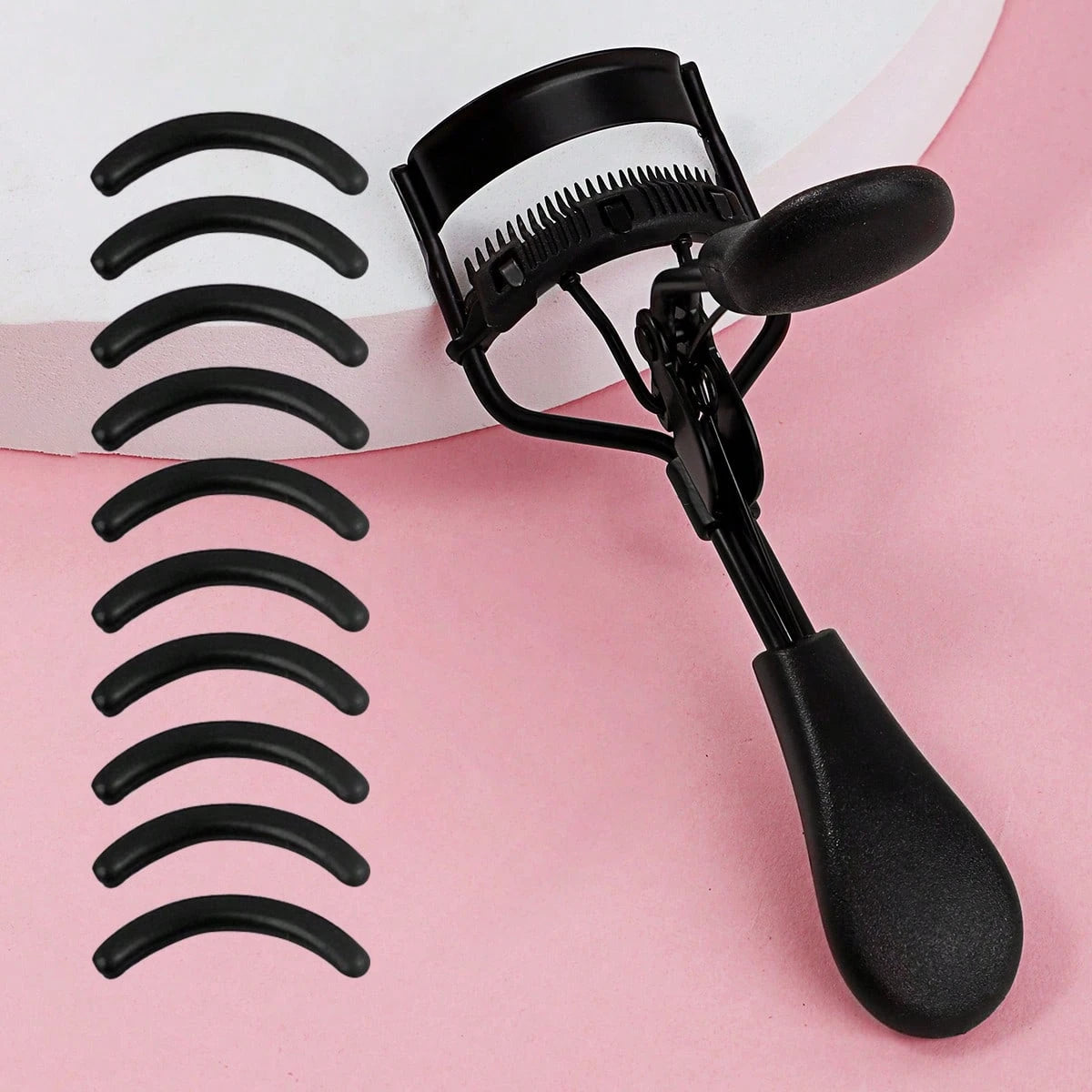 MONKIDS 1pc Portable Eyelash Curler, Black Color With Comb, Instantly Curls And Holds Lashes, Suitable For Daily Makeup,Makeup,Cheap,Room Decor,Vanity,Travel,Bedroom,Makeup Accessories,Eyelash Curler