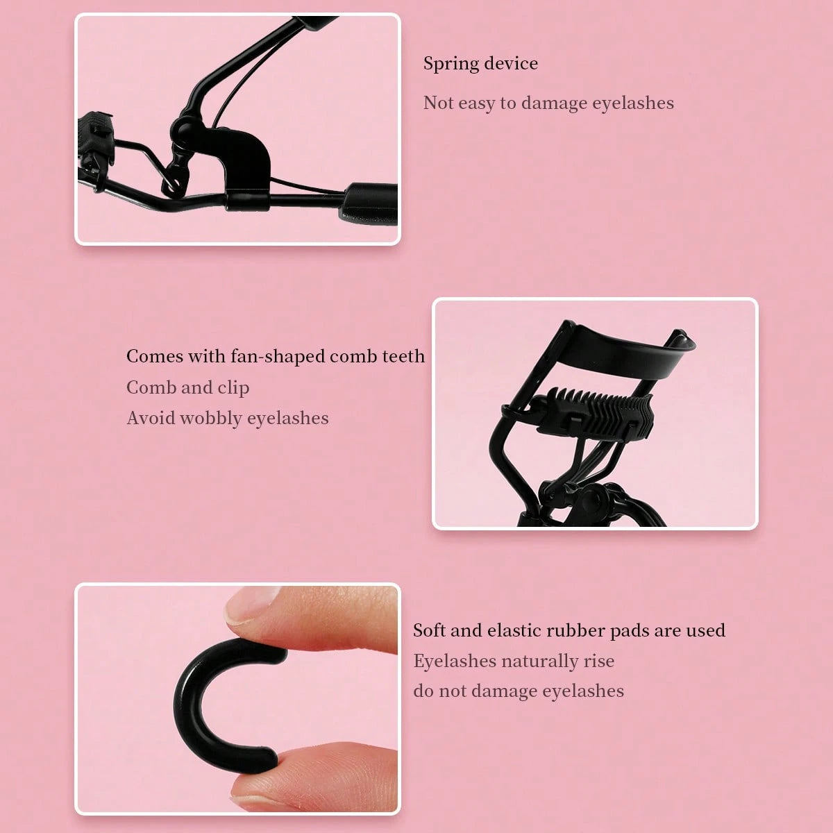MONKIDS 1pc Portable Eyelash Curler, Black Color With Comb, Instantly Curls And Holds Lashes, Suitable For Daily Makeup,Makeup,Cheap,Room Decor,Vanity,Travel,Bedroom,Makeup Accessories,Eyelash Curler