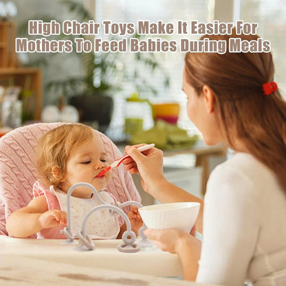 Montessori Educational Toys For Infant Toddlers,High Chair Toys With Suction Cups For Toddlers 0-6 M+ Silicone Teething Toy For Toddlers 6M+,Parent-Child Baby Toy Set 12 18 M+
