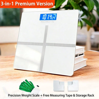 MOONRISE Digital Bathroom Scale, High-Precision Weight Scale, Digital Display Function, Weight Scale, Bathroom Scale, Battery-Powered, Battery Not Included, Compact Size, Capacity Up To 396 Lbs/180kg