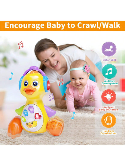 MOONTOY Dancing Duck Baby Toys 6-12 Months Developmental, Musical Crawling Infant Tummy Time 3 4 5 6 7 8 9 10 11 12 18 Month Boy Girl Moving Light Up Toddler Learning Activity Easter Birthday Gift