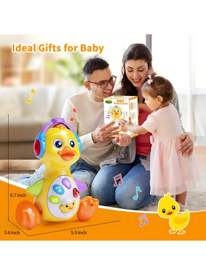 MOONTOY Dancing Duck Baby Toys 6-12 Months Developmental, Musical Crawling Infant Tummy Time 3 4 5 6 7 8 9 10 11 12 18 Month Boy Girl Moving Light Up Toddler Learning Activity Easter Birthday Gift