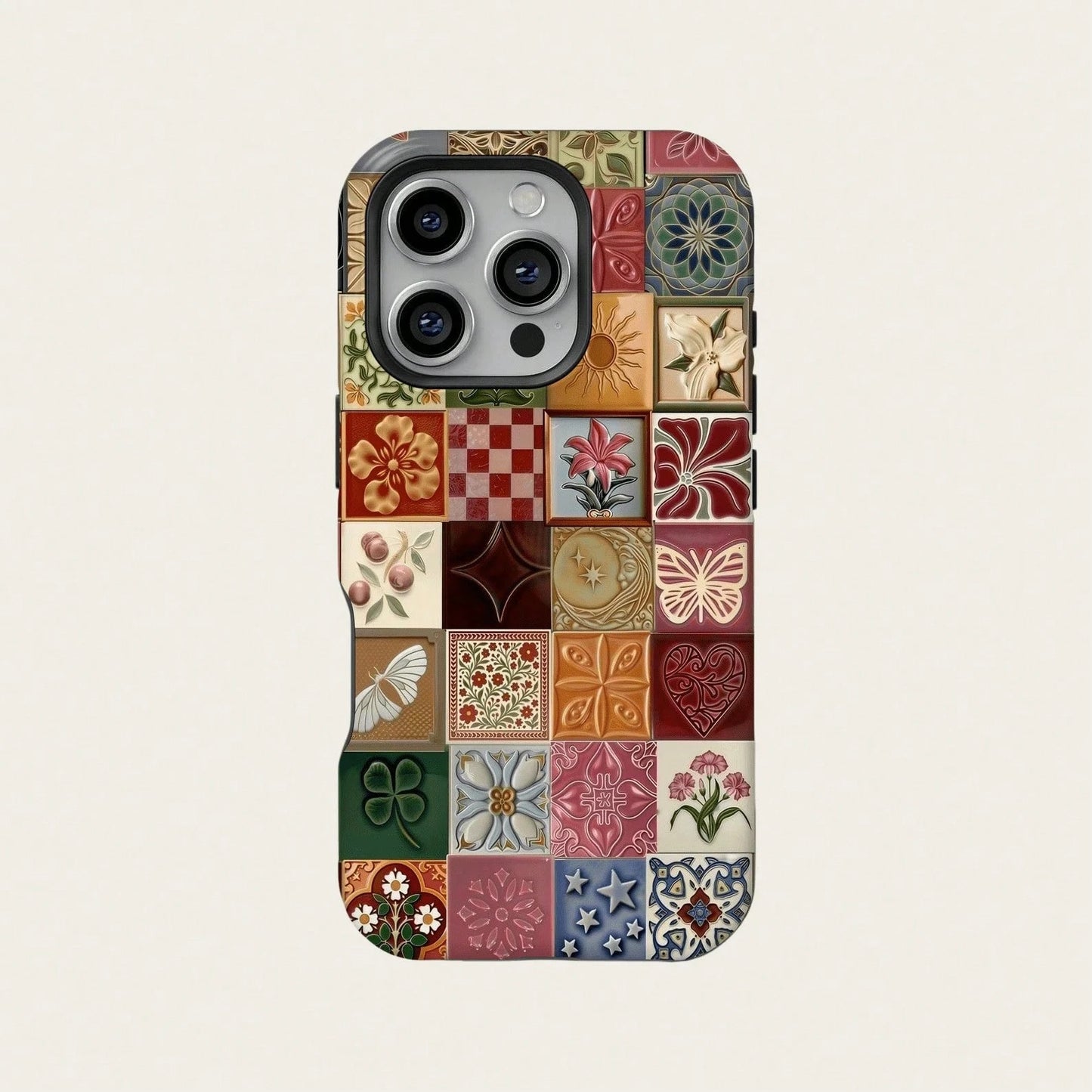 Mosaic Collage Retro Bohemian Y2K 90s Hippie Style Phone Case Compatible With IPhone 17 Pro Max, 16, 15, 14 Plus, 13, 12, 11
