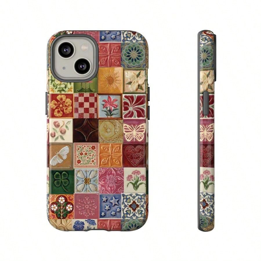 Mosaic Collage Retro Bohemian Y2K 90s Hippie Style Phone Case Compatible With IPhone 17 Pro Max, 16, 15, 14 Plus, 13, 12, 11