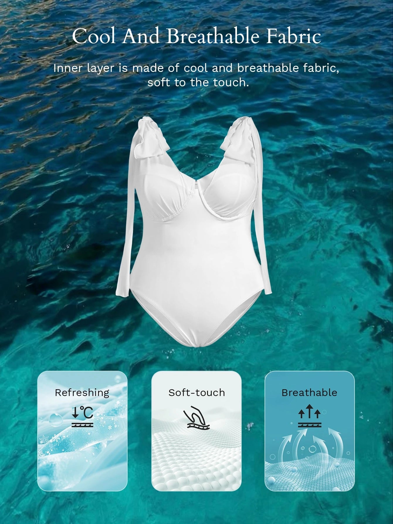 MOTF PREMIUM PLUS SIZE ELEGANT MESH PATCHWORK BOW TIE STRAP ONE-PIECE SWIMSUIT, FLOWY & GRACEFUL FOR BEACH VACATION