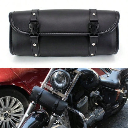 Motorcycle Tool Bag, Front PU Leather Saddle Bag, Motorcycle Fork Storage Bag, Universal Bicycle Car Motorcycle Cruiser Retro Scooter Electric Bike Modification Accessories, Universal Leather Waterpro