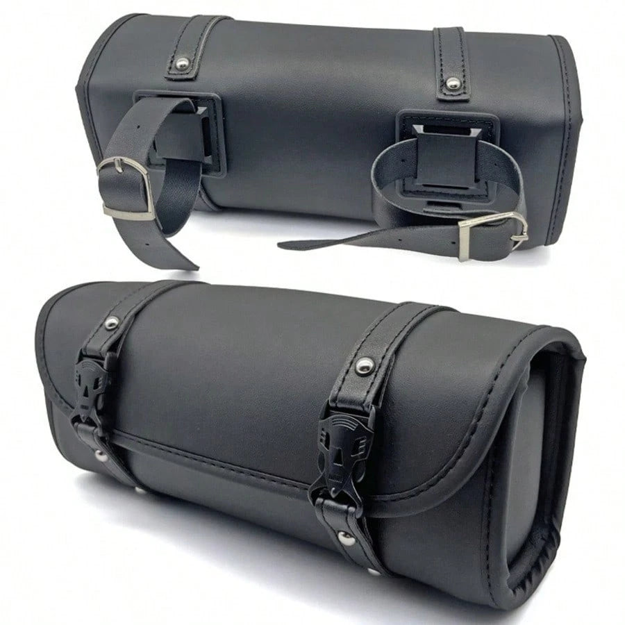 Motorcycle Tool Bag, Front PU Leather Saddle Bag, Motorcycle Fork Storage Bag, Universal Bicycle Car Motorcycle Cruiser Retro Scooter Electric Bike Modification Accessories, Universal Leather Waterpro