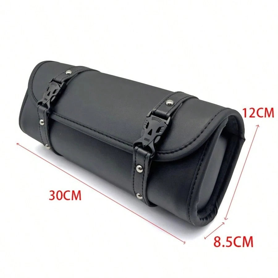 Motorcycle Tool Bag, Front PU Leather Saddle Bag, Motorcycle Fork Storage Bag, Universal Bicycle Car Motorcycle Cruiser Retro Scooter Electric Bike Modification Accessories, Universal Leather Waterpro