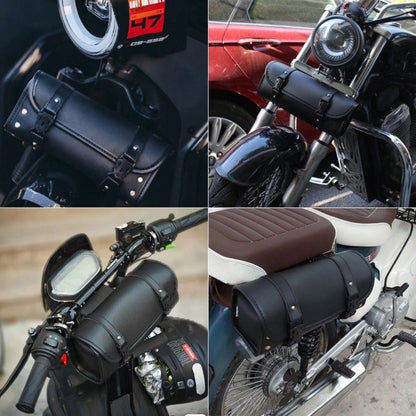 Motorcycle Tool Bag, Front PU Leather Saddle Bag, Motorcycle Fork Storage Bag, Universal Bicycle Car Motorcycle Cruiser Retro Scooter Electric Bike Modification Accessories, Universal Leather Waterpro