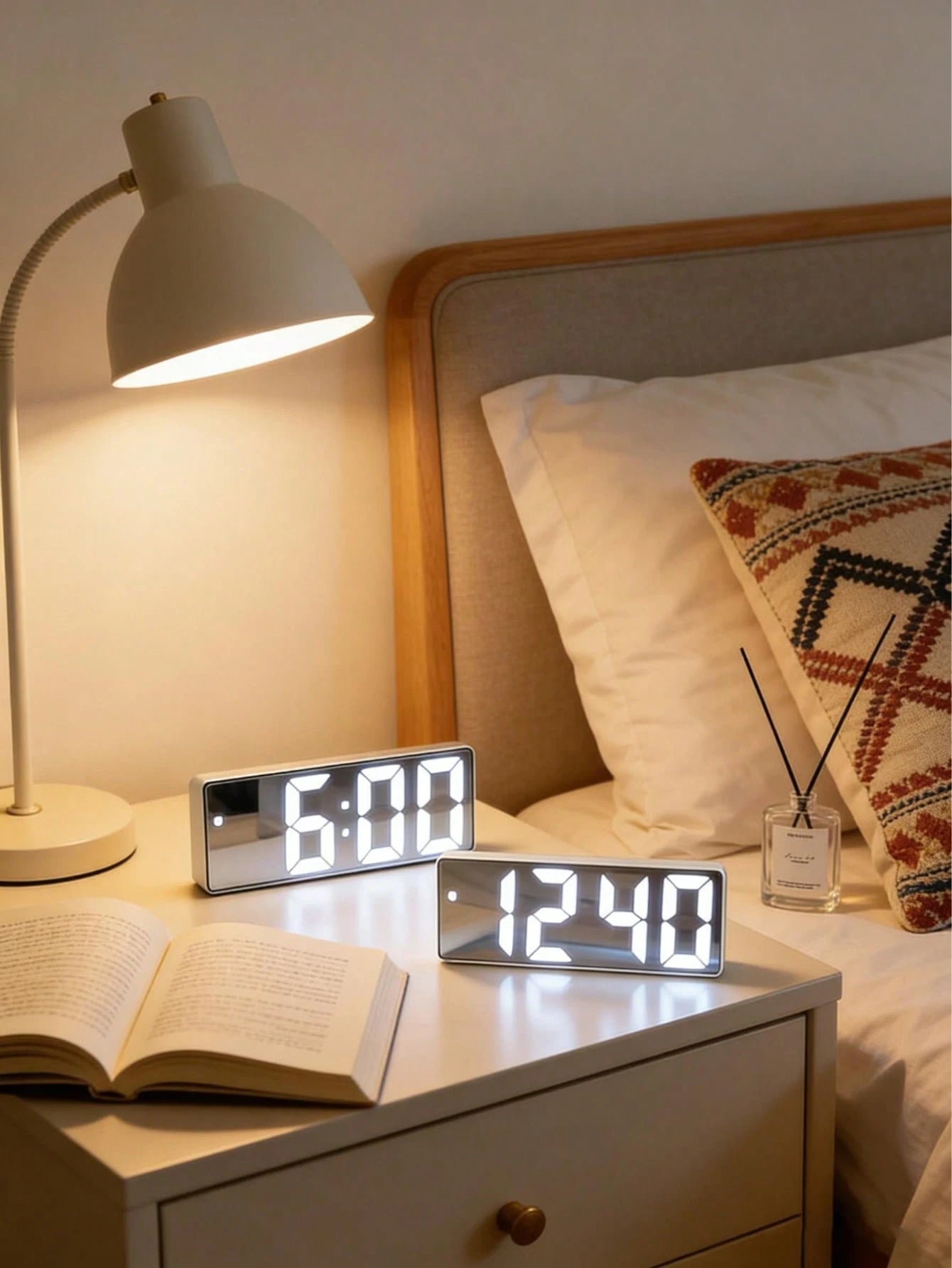 Multi Colored LED Mirror Desktop Alarm Clock, Digital Alarm Clock, Desktop Electronic Alarm Clock, Display Time, Night Light, Desktop USB Alarm Clock, Home Decoration Smart Clock, Bedroom Home Office
